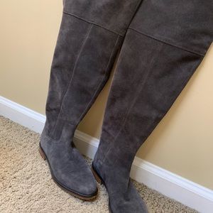 *WORN ONCE*Grey Suede Knee High Franco Sarto Boots